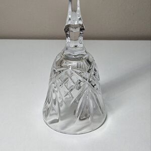 7" Lead Crystal Glass Dinner/Service Bell/6in × 3in Made In Japan,